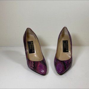 Glam Designer Snake Print Pointed Toe Heels